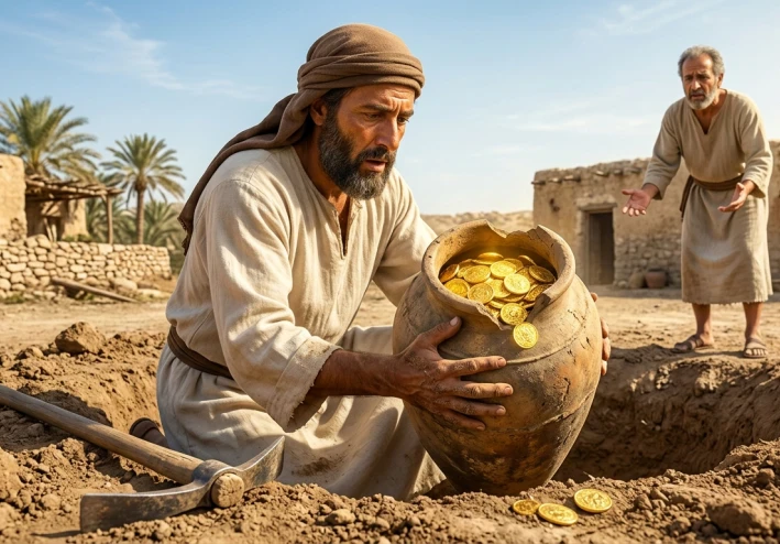 ​عنوان القصة: كنز الأمانة في جدار الزهد