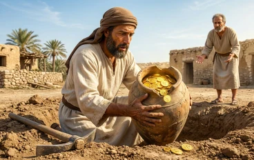 ​عنوان القصة: كنز الأمانة في جدار الزهد