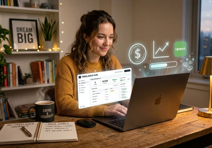 دستور العمل الحر: من الصفر إلى الاحتراف المالي والحرية المكانية (دليل 2026 الشامل).