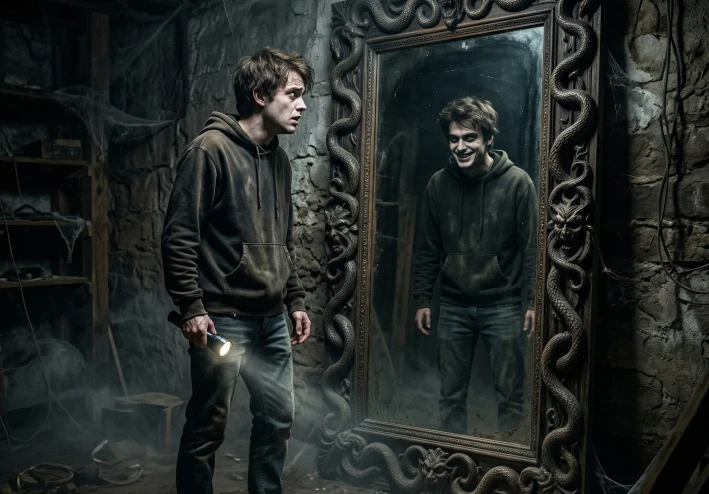 ​🪞 لعنة "المرايا العمياء": حينما يسرق الظل صاحبه 👤