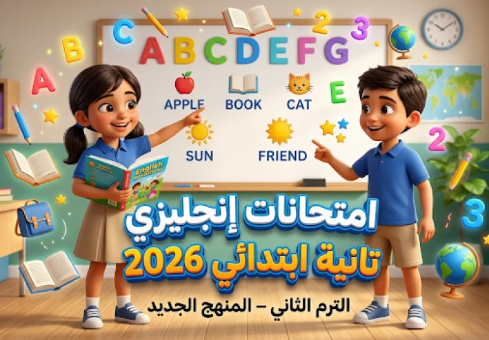 تحميل أقوى نماذج امتحانات لغة إنجليزية الصف الثاني الابتدائي الترم الثاني 2026 PDF وفق المنهج الجديد – مراجعة شاملة + أسئلة متوقعة