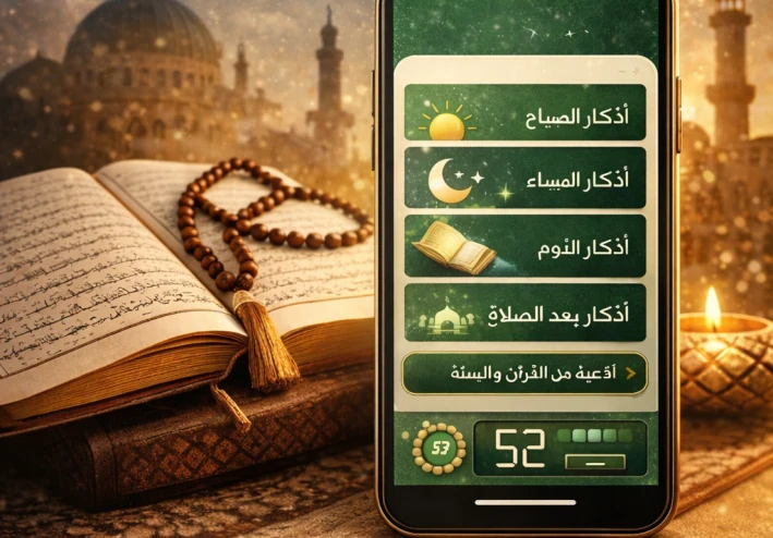 ✨ تطبيق “أنا مسلم – أذكار وتسبيح” | دليلك اليومي لراحة القلب وطمأنينة الروح