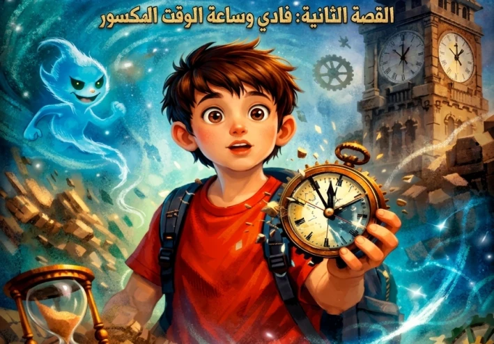 سلسلة⭐  مغامرات فادي السحرية⭐ القصة الثانية: فادي وساعة الوقت المكسور