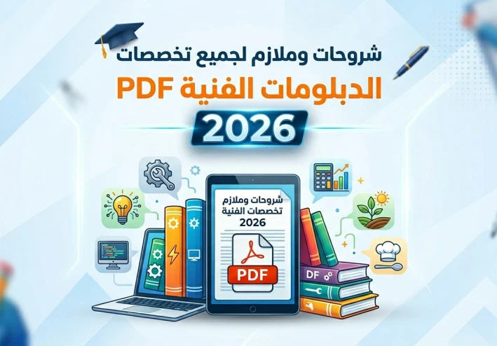 شروحات وملازم لجميع تخصصات الدبلومات الفنيه pdf2026