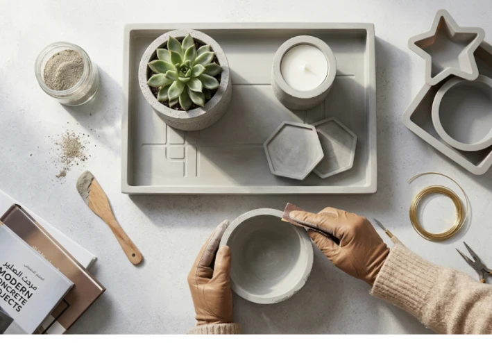 🧱 شغل الكونكريت من المنزل: مشروع بسيط بخطوات عملية للربح