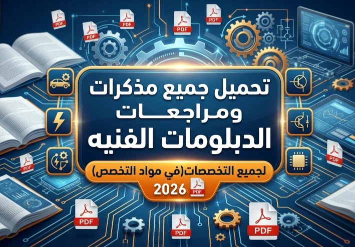 تحميل جميع مذكرات ومراجعات الدبلومات الفنيه  لجميع التخصصات(في مواد التخصص) 2026 pdf