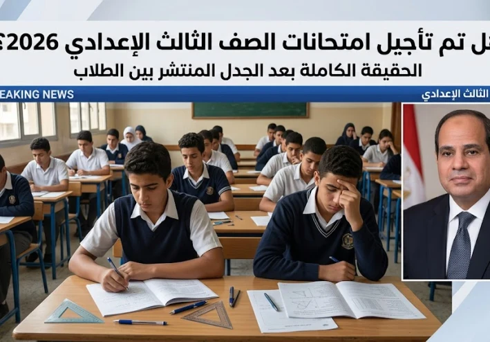 هل تم تأجيل امتحانات الصف الثالث الإعدادي 2026؟ الحقيقة الكاملة بعد الجدل المنتشر بين الطلاب .