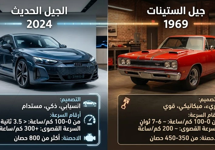 بين سحر الكلاسيكية وثورة الذكاء: كيف تغيرت السيارات منذ الستينيات؟
