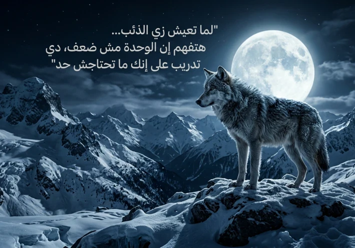 لما تعيش زي الذئب… هتفهم إن الوحدة مش ضعف، دي تدريب على إنك ما تحتاجش حد