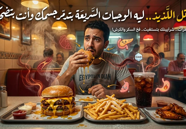 القاتل اللذيذ.. ليه الوجبات السريعة بتدمر جسمك وأنت بتضحك؟