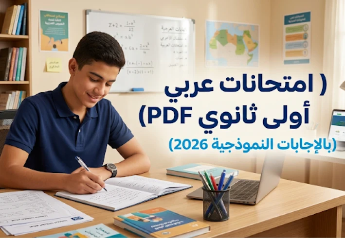 امتحانات العربي اللي هتضمنلك الدرجة النهائية | أولى ثانوي 2026 بالإجابات النموذجية