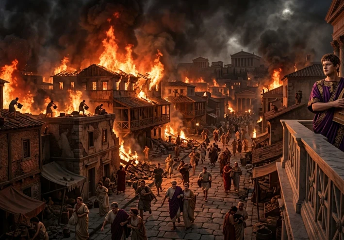 حين احترقت روما: الإمبراطور الذي غنّى فوق الرماد