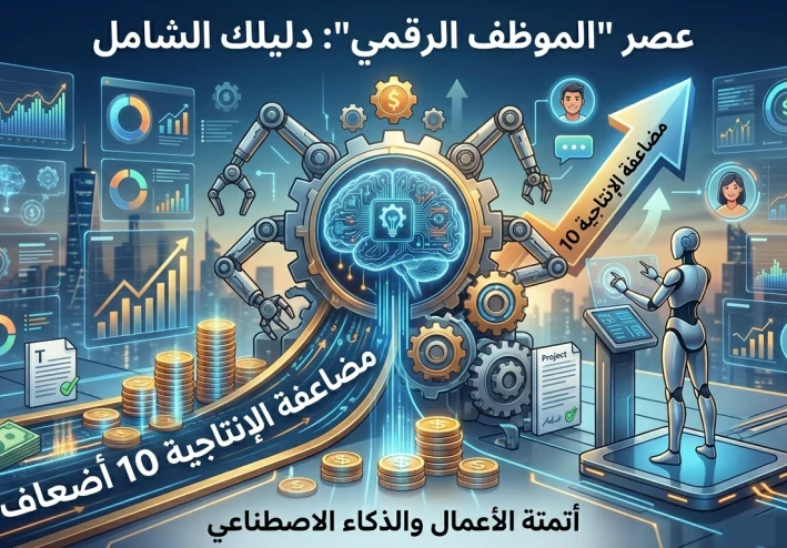 عصر "الموظف الرقمي": كيف تضاعف إنتاجيتك 10 أضعاف باستخدام أتمتة الأعمال والذكاء الاصطناعي؟