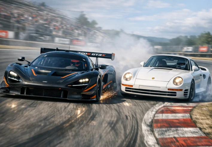 سيارة ماكلارين 720S GT3X ضد بورشه 959.. صراع بين جيلين من الأساطير