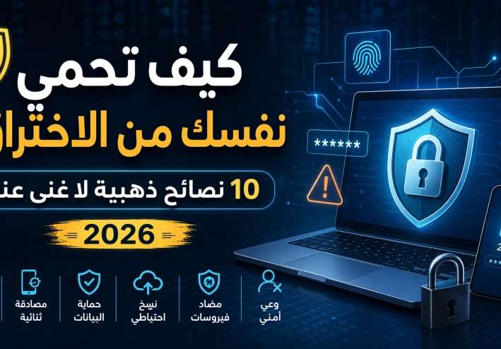 🛡️ كيف تحمي نفسك من الاختراق؟ 10 نصائح ذهبية لا غنى عنها (2026)