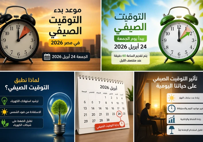 موعد بدء التوقيت الصيفي في مصر 2026 وتأثيره على حياتنا اليومية