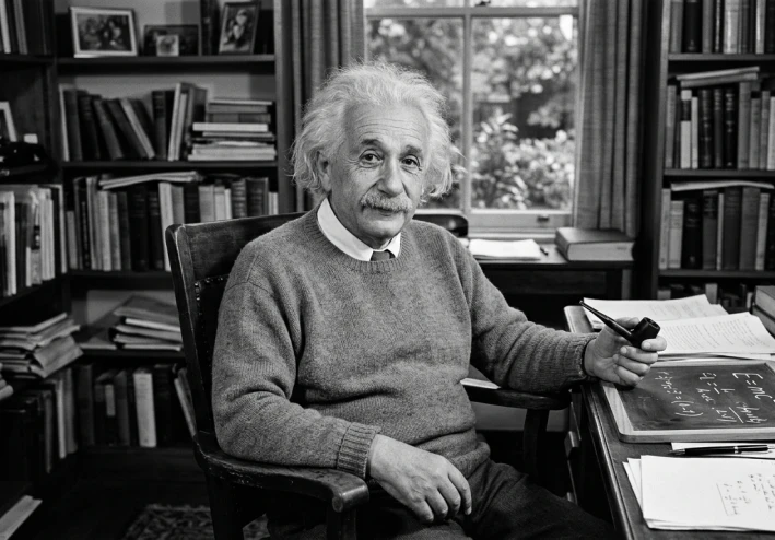 "ألبرت أينشتاين: عبقري غيّر مفهوم الزمان والمكان"