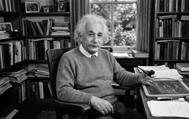 "ألبرت أينشتاين: عبقري غيّر مفهوم الزمان والمكان"  