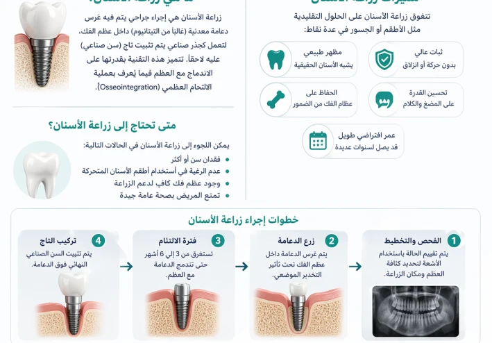 زراعة الأسنان: الحل الحديث لاستعادة الابتسامة