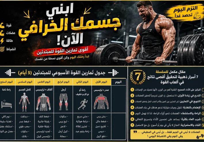 🔥 أفضل ألعاب القوة لبناء جسم قوي بسرعة | دليل شامل للمبتدئين 2026 💪