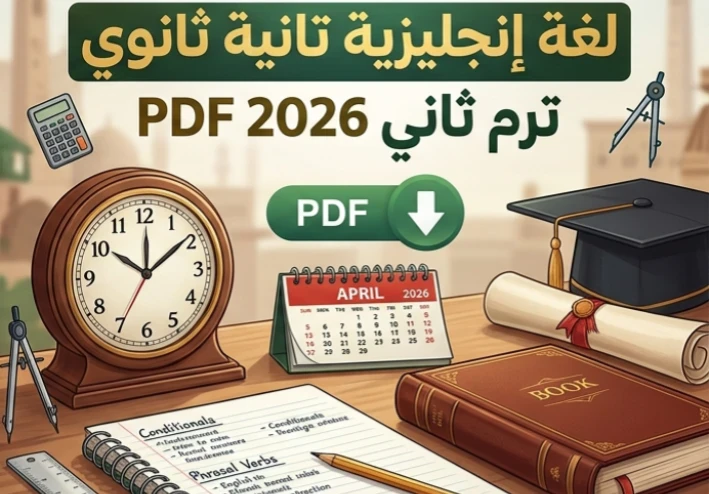 ⚡ تحميل أقوى مراجعة شهر إبريل لغة إنجليزية تانية ثانوي ترم ثاني 2026 PDF (ملخص شامل + أسئلة متوقعة بالإجابات)