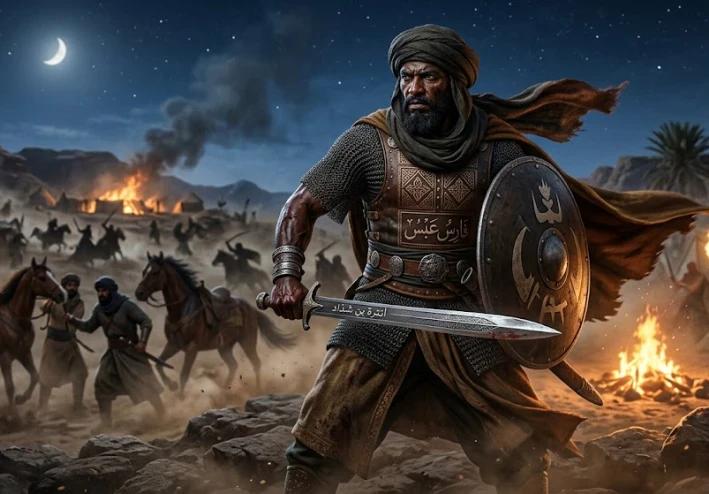 شاعر السيف والدمع: عنترة بن شداد حين يتحدث الحديد بلغة القصيد.