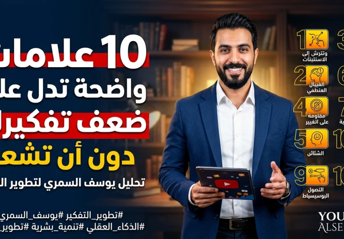 10 علامات خطيرة تدل إن طريقة تفكيرك أضعف مما تتخيل | تحليل يوسف السمري لتطوير العقل 2026