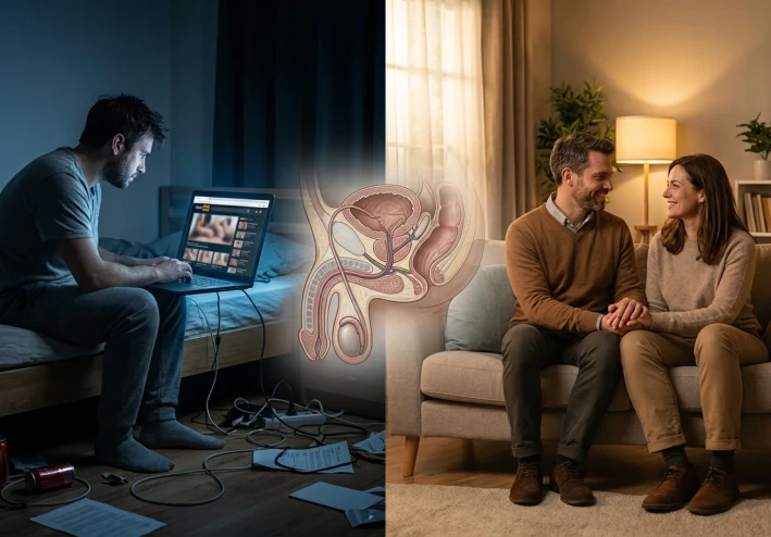 العلاقة بين الإباحية والعادة السرية والعلاقة الزوجية وتأثيرها على الضعف الجنسي