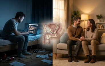 العلاقة بين الإباحية والعادة السرية والعلاقة الزوجية وتأثيرها على الضعف الجنسي