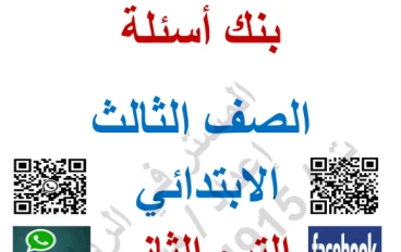 تحميل بنك أسئلة رياضيات الصف الثالث الابتدائي الترم الثاني 2026 PDF – تدريبات شاملة لن يخرج عنها الامتحان