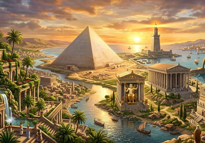 بصمة الخلود: جولة بين عجائب الدنيا السبع القديمة