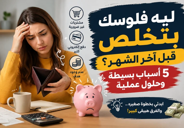 ليه فلوسك بتخلص قبل آخر الشهر؟ 5 أسباب بسيطة وحلول عملية