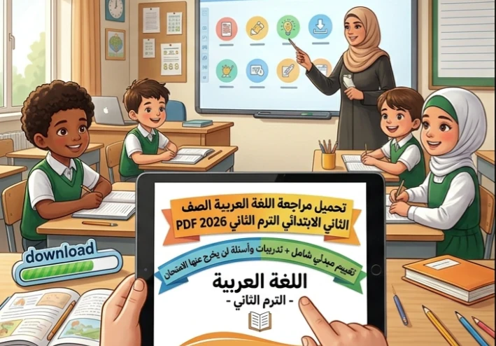 ⚠️ تحميل أقوى مراجعة لغة عربية الصف الثاني الابتدائي الترم الثاني 2026 PDF – تقييم شامل + تدريبات لن يخرج عنها الامتحان