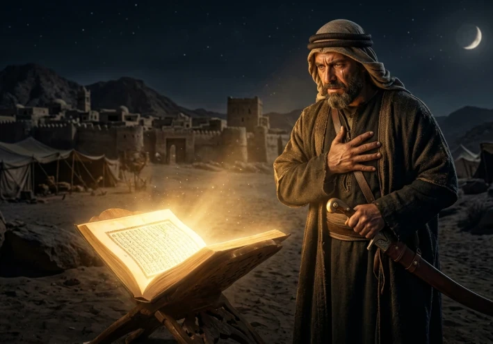 "من العداء إلى الإيمان: قصة إسلام عمر بن الخطاب"