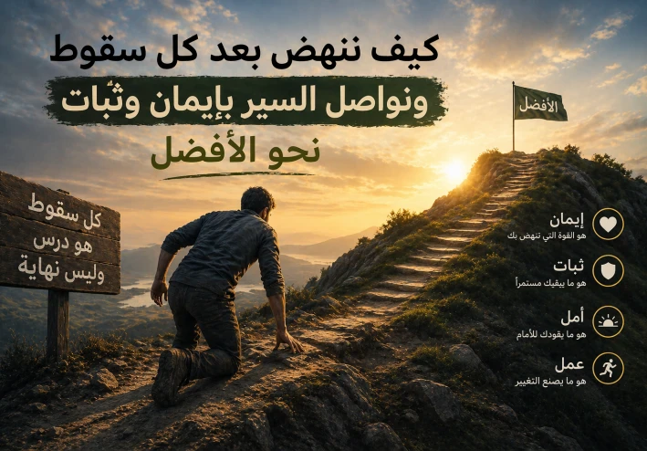 كيف ننهض بعد كل سقوط ونواصل السير بإيمان وثبات نحو الأفضل