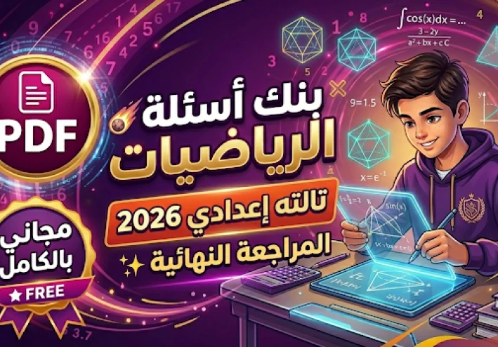 تحميل كتاب المراجعة النهائية في الرياضيات للصف الثالث الإعدادي ترم ثاني 2026 PDF – أقوى مراجعة نهائية في الجبر والاحتمالات