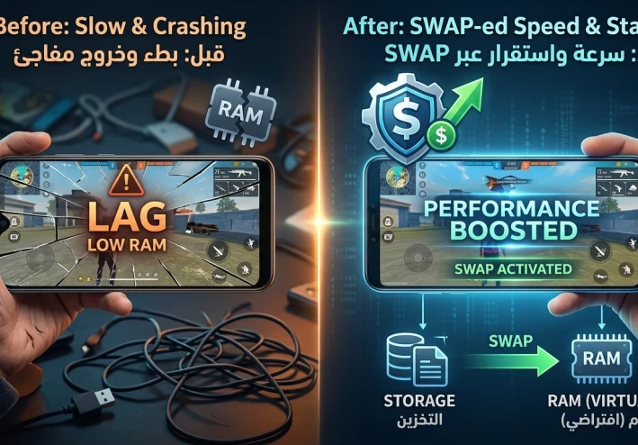 تجربتي الواقعية في تسريع الألعاب للهواتف الضعيفة: هل تطبيق SWAP No ROOT هو الحل السحري؟