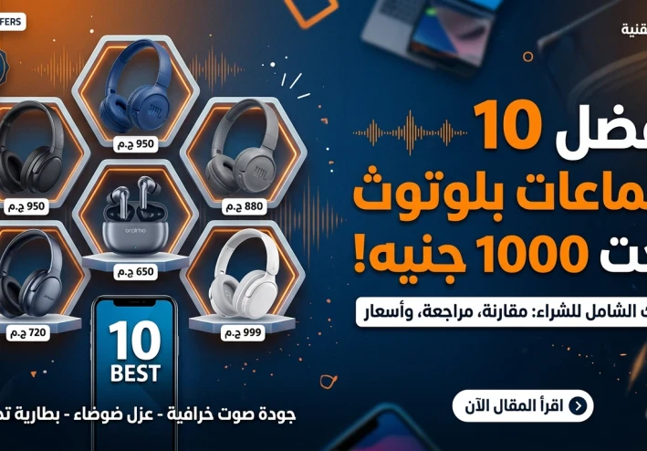🎧 أفضل 10 سماعات بلوتوث تحت 1000 جنيه في مصر 2026 (أقوى دليل شراء 💰)
