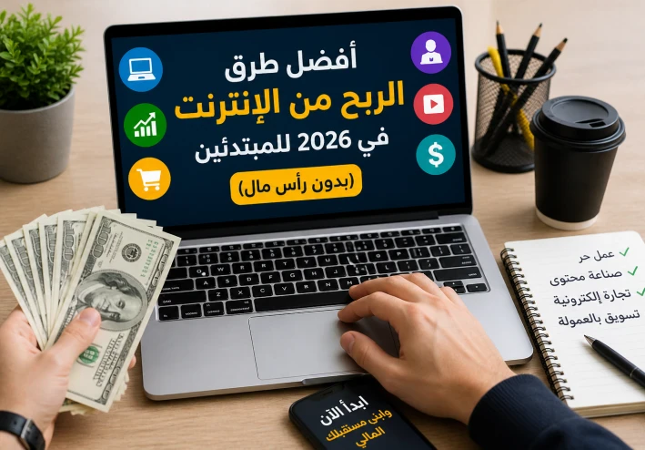 أفضل طرق الربح من الإنترنت في 2026 للمبتدئين (بدون رأس مال)