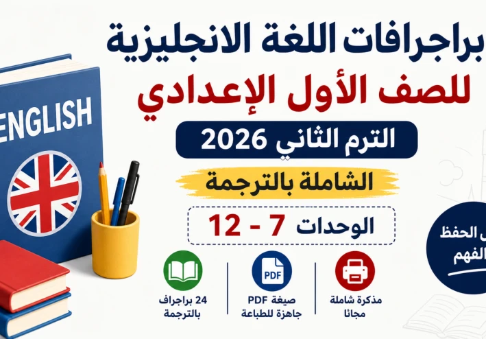 تحميل براجرافات اللغة الانجليزية للصف الأول الاعدادي الترم الثاني 2026 PDF