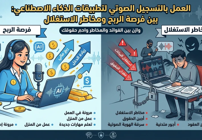العمل بالتسجيل الصوتي لتطبيقات الذكاء الاصطناعي بين فرصة الربح ومخاطر الإستغلال