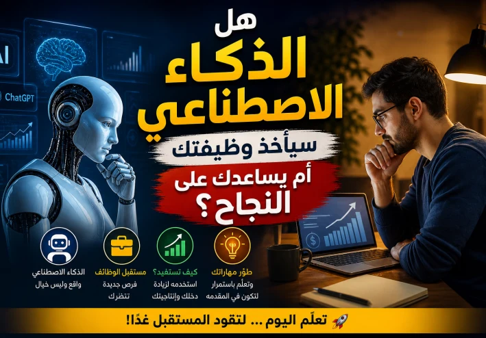 هل الذكاء الاصطناعي هيضيع شغلك أم يجعلك تربح أضعاف؟ الحقيقة الكاملة