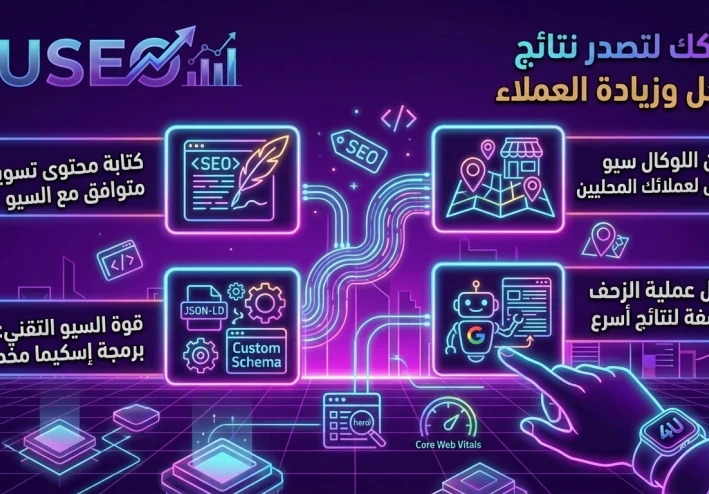 لماذا تخسر عملاءك لصالح منافسيك؟ اكتشف الأسلحة الخفية لوكالة 4USEO للسيطرة على محركات البحث.