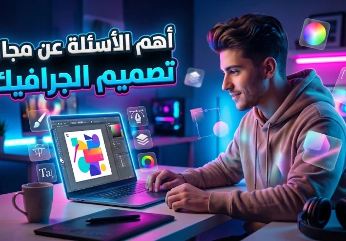 أهم الأسئلة التي تُسأل عن مجال تصميم الجرافيك🔔🤔 ؟