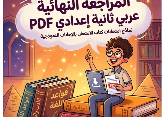 📥 تحميل المراجعة النهائية عربي ثانية إعدادي ترم تاني 2026 PDF | أقوى نماذج امتحانات وإجابات نموذجية كاملة