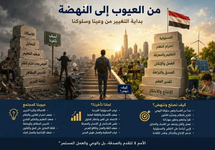 لماذا تأخرنا كمجتمع مصري؟ قراءة صريحة في جذور الأزمة وكيف يمكن أن نبدأ الإصلاح الحقيقي