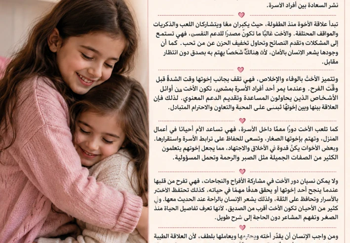 الاخت من النعم