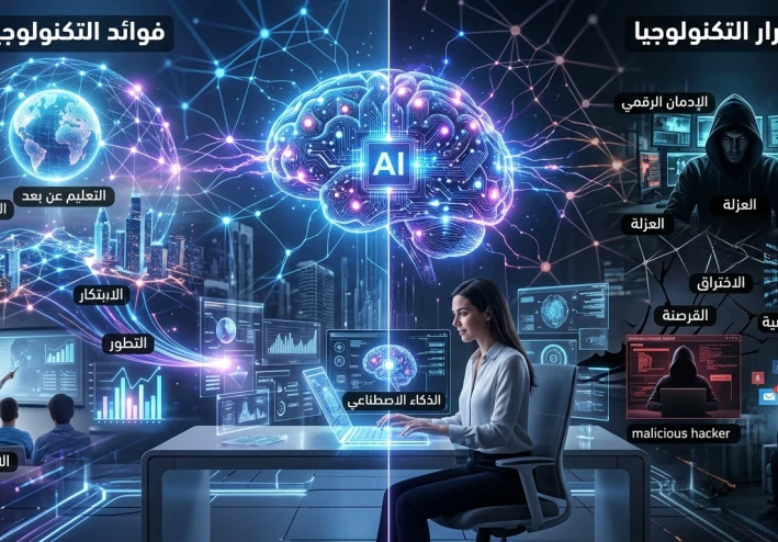 بين الثورة الرقمية والتهديدات الخفية: فوائد وأضرار الإنترنت والذكاء الاصطناعي في عصرنا الحديث