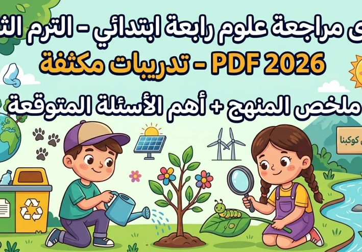 🏷️ تحميل أقوى مذكرة امتحانات علوم الصف الرابع الابتدائي الترم الثاني 2026 PDF – مراجعة نهائية شاملة وتدريبات لا تفوتها