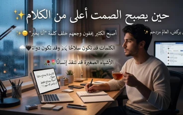 ╭━━━ ✨🖤 حين يصبح الصمت أعلى من الكلام 🖤✨ ━━━╮